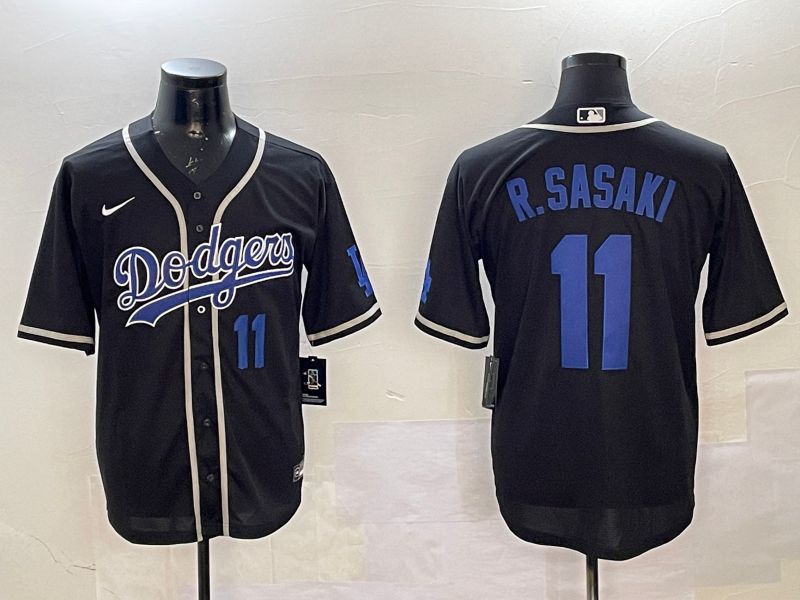 Men Los Angeles Dodgers #11 R.Sasaki Black Fashion Game 2025 Nike MLB Jersey style 16->los angeles dodgers->MLB Jersey